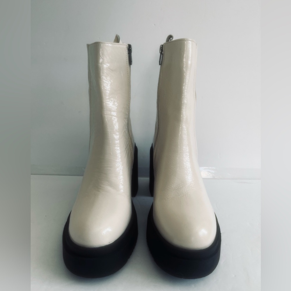 Steve Madden $140 Sawyer Patent Leather Block Heel Platform Boots Size 9.5US NEW - Picture 6 of 13